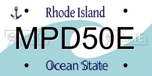MPD50E Rhode Island License Plate