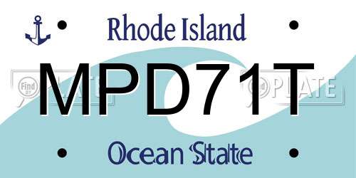 MPD71T Rhode Island License Plate