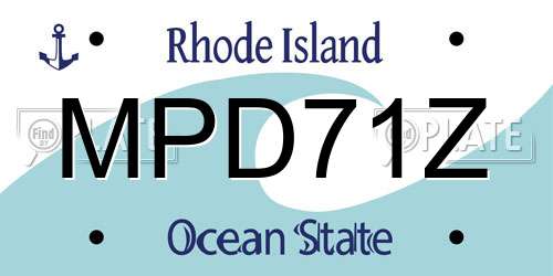 MPD71Z Rhode Island License Plate