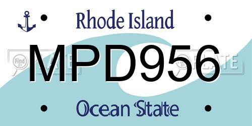 MPD956 Rhode Island License Plate