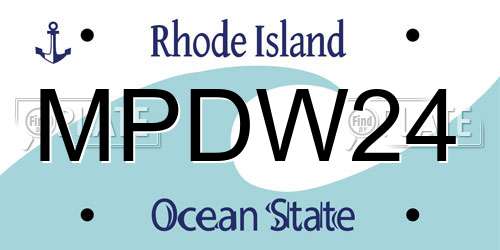 MPDW24 Rhode Island License Plate