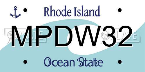 MPDW32 Rhode Island License Plate