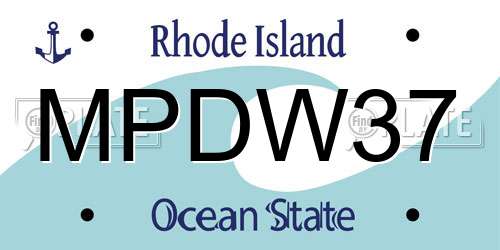 MPDW37 Rhode Island License Plate
