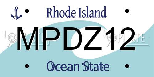 MPDZ12 Rhode Island License Plate