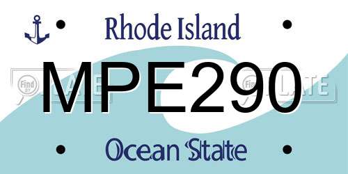 MPE290 Rhode Island License Plate
