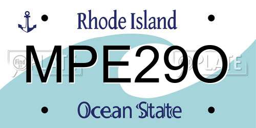 MPE29O Rhode Island License Plate
