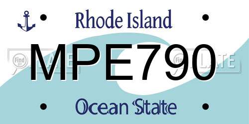 MPE790 Rhode Island License Plate