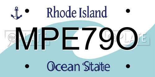 MPE79O Rhode Island License Plate