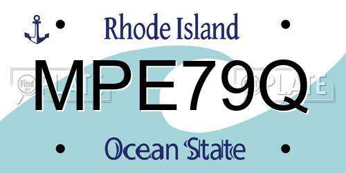 MPE79Q Rhode Island License Plate