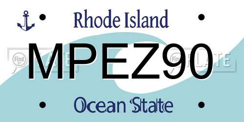 MPEZ90 Rhode Island License Plate
