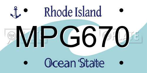 MPG670 Rhode Island License Plate
