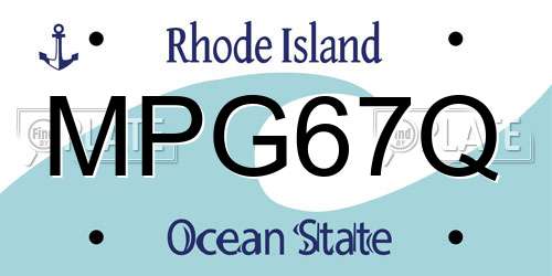 MPG67Q Rhode Island License Plate
