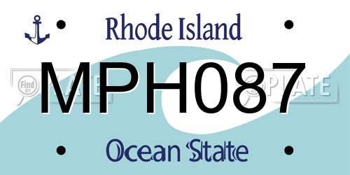 MPH087 Rhode Island License Plate