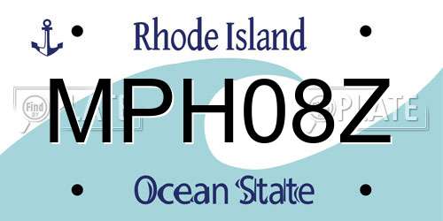 MPH08Z Rhode Island License Plate