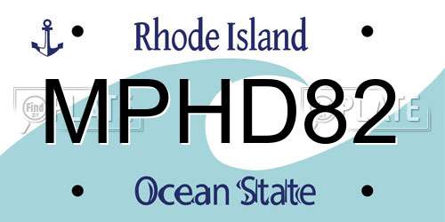 MPHD82 Rhode Island License Plate
