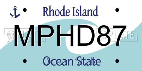 MPHD87 Rhode Island License Plate