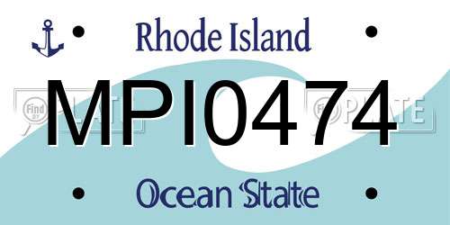 MPI0474 Rhode Island License Plate