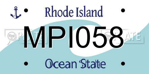 MPI058 Rhode Island License Plate