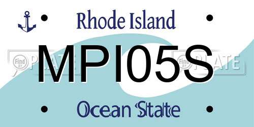 MPI05S Rhode Island License Plate