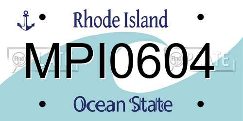 MPI0604 Rhode Island License Plate