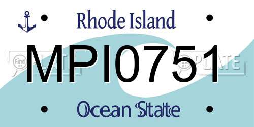 MPI0751 Rhode Island License Plate