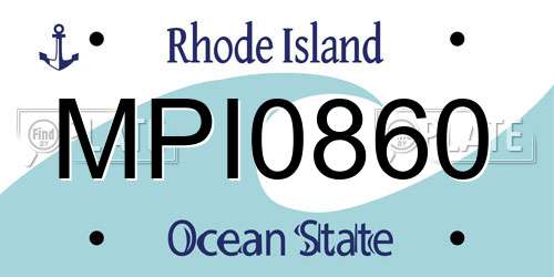 MPI0860 Rhode Island License Plate