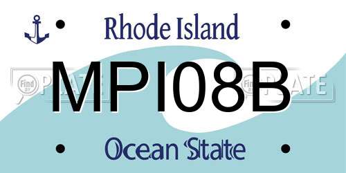 MPI08B Rhode Island License Plate