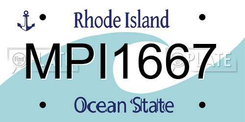MPI1667 Rhode Island License Plate