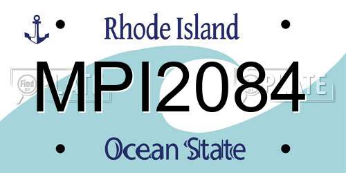 MPI2084 Rhode Island License Plate