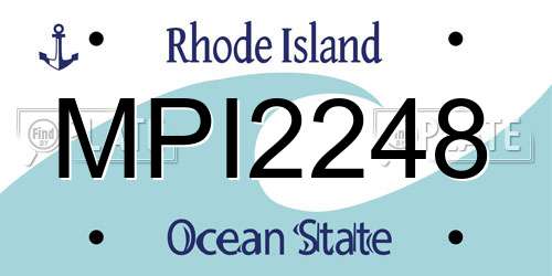 MPI2248 Rhode Island License Plate