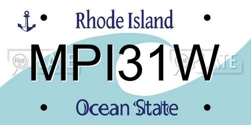 MPI31W Rhode Island License Plate