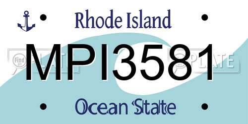 MPI3581 Rhode Island License Plate