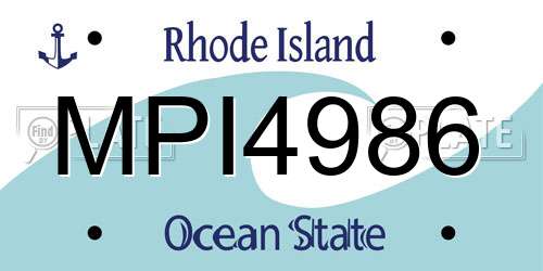 MPI4986 Rhode Island License Plate