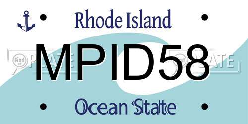 MPID58 Rhode Island License Plate