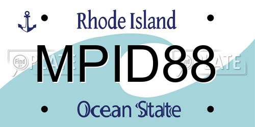 MPID88 Rhode Island License Plate