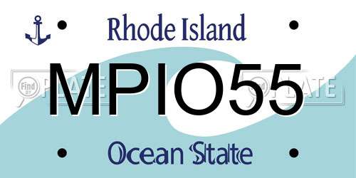 MPIO55 Rhode Island License Plate