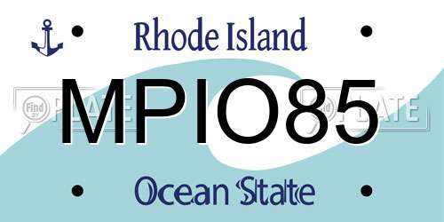 MPIO85 Rhode Island License Plate