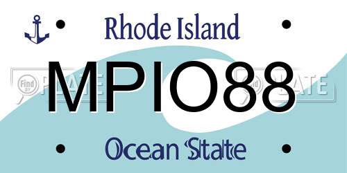 MPIO88 Rhode Island License Plate
