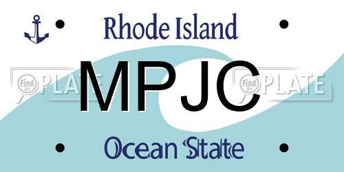 MPJC Rhode Island License Plate