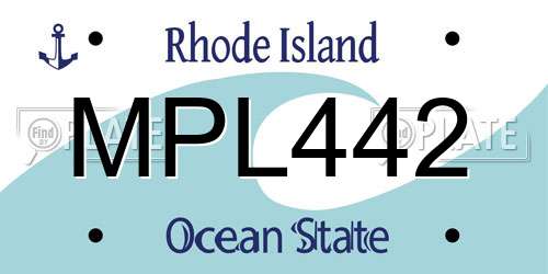 MPL442 Rhode Island License Plate