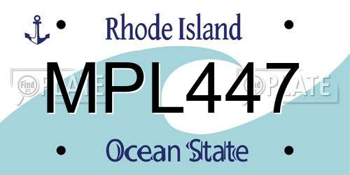 MPL447 Rhode Island License Plate
