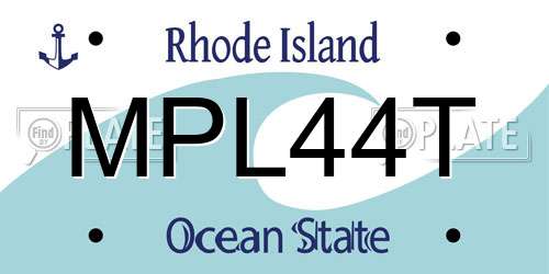 MPL44T Rhode Island License Plate
