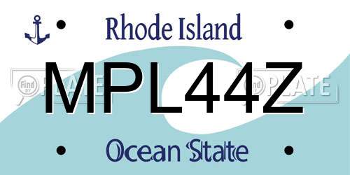 MPL44Z Rhode Island License Plate