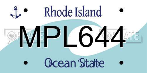 MPL644 Rhode Island License Plate