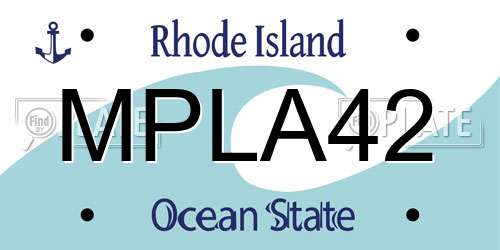 MPLA42 Rhode Island License Plate