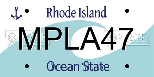 MPLA47 Rhode Island License Plate
