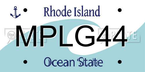 MPLG44 Rhode Island License Plate