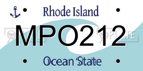 MPO212 Rhode Island License Plate