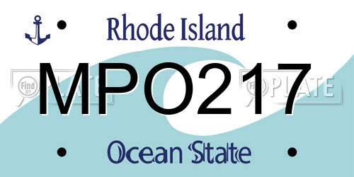 MPO217 Rhode Island License Plate
