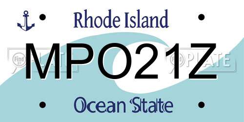 MPO21Z Rhode Island License Plate